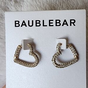 BaubleBar Sparkling Gold Heart Earrings